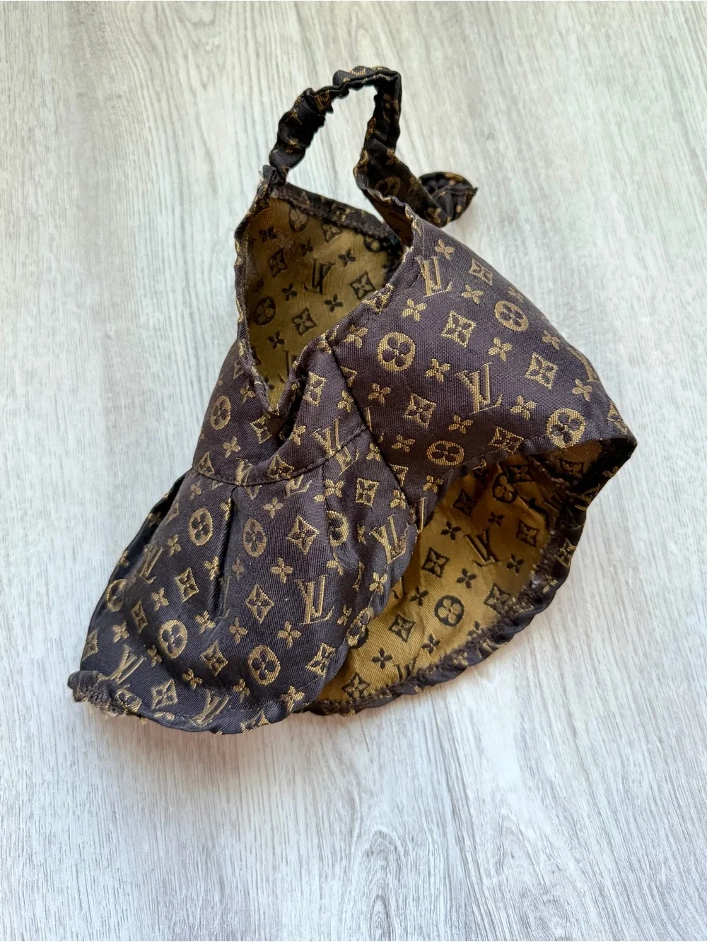 Monogram - Designer Inspired Brown & Tan Pet/Puppy Dog Dress - size XS